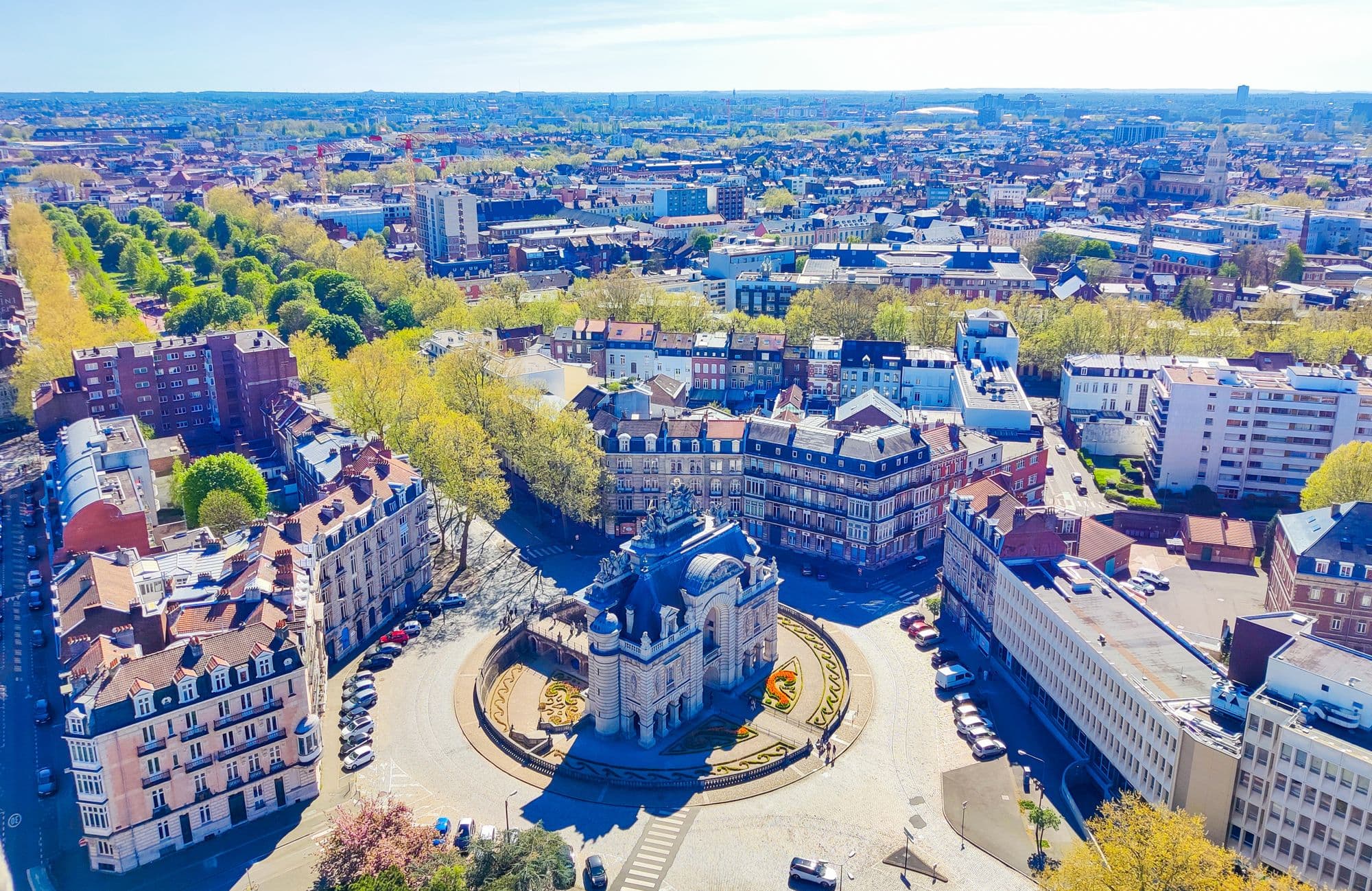 Vue de la Porte de Paris à Lille